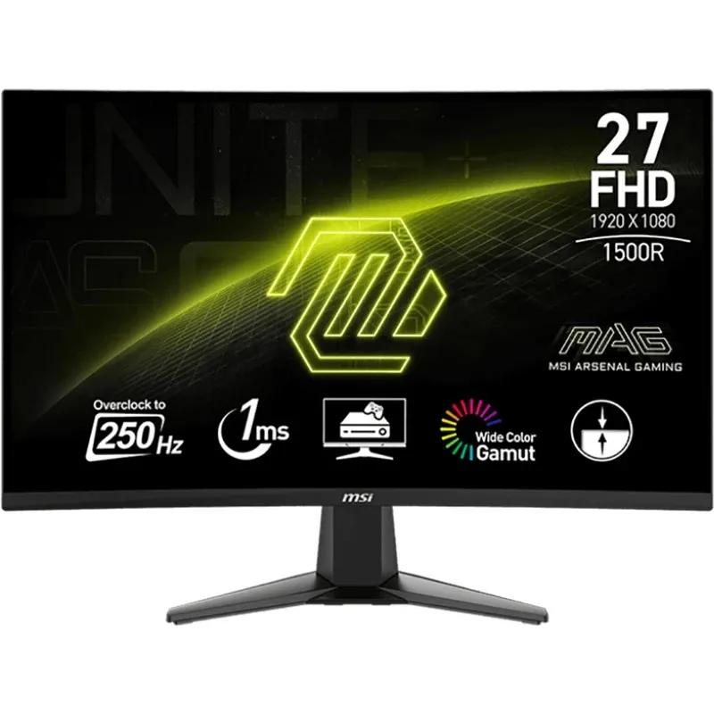 Монітор MSI 27" MAG 27C6X VA Black Curved 250Hz - зображення 1