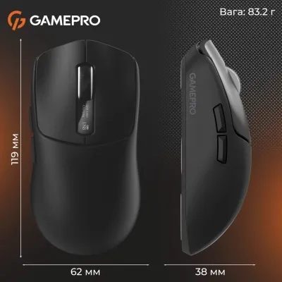 Мишка GamePro Genesis Ranker Wireless/Bluetooth/USB-C Black (GM012B) - мініатюра 11