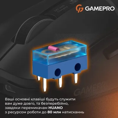 Мишка GamePro Genesis Ranker Wireless/Bluetooth/USB-C Black (GM012B) - мініатюра 6
