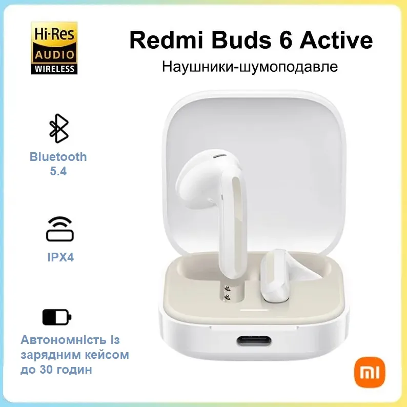 Bluetooth-гарнітура Xiaomi Redmi Buds 6 Active White (BHR8391GL)_EU - мініатюра 10