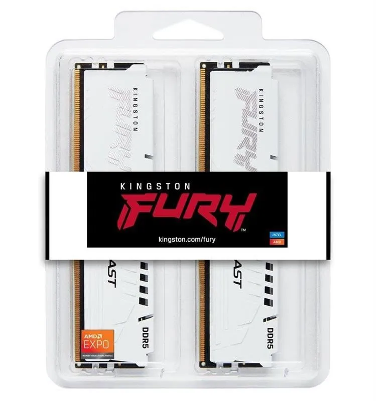 Модуль пам`ятi DDR5 2х16GB/5600 Kingston Fury Beast White (KF556C36BWEK2-32) - мініатюра 5