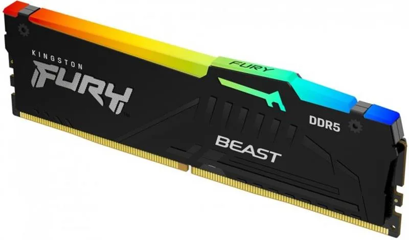 Модуль пам`яті DDR5 16GB/6400 Kingston Fury Beast RGB Black (KF564C32BBA-16) - мініатюра 3