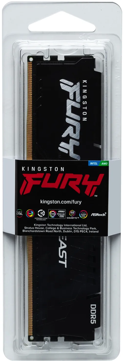 Модуль пам`яті DDR5 16GB/6400 Kingston Fury Beast Black (KF564C32BBE-16) - мініатюра 5