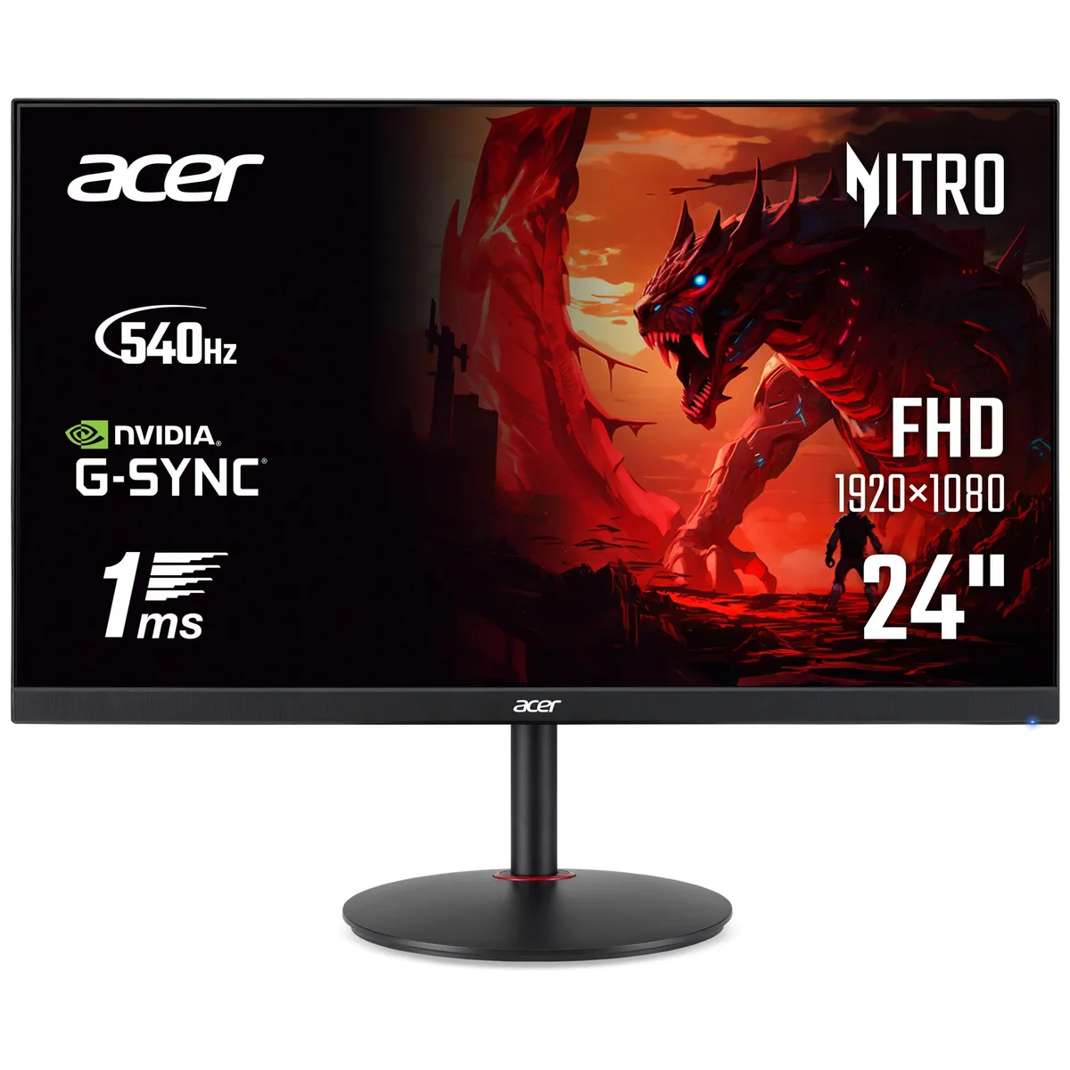 Монiтор Acer 24.1" Acer Nitro XV242Fbmiiprx (UM.FX2EE.F01) TN Black 540Hz - зображення 1