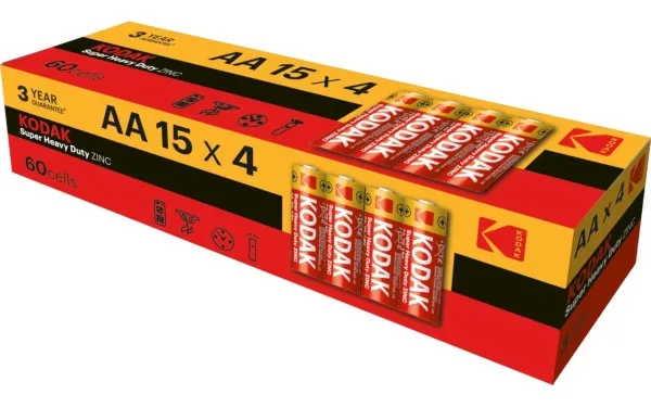 Батарейка Kodak Super Heavy Duty AA/R06 60шт/уп - мініатюра 2