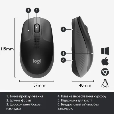 Мишка Logitech M190 Charcoal (910-005905) - мініатюра 6