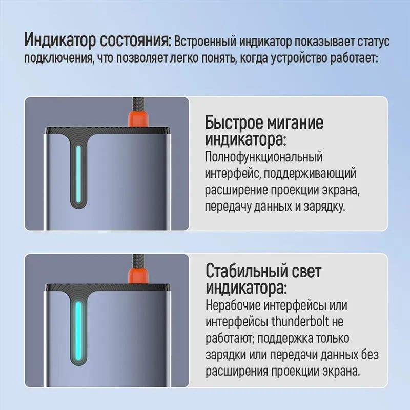 Док-станція СolorWay USB-C 6-в-1 Type C PD 100W/USB3.0х3/HDMI 4К/RJ45 (CW-HUB02) - мініатюра 14