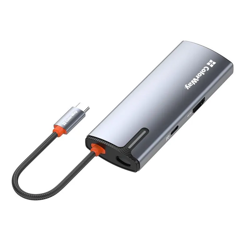 Док-станція СolorWay USB-C 6-в-1 Type C PD 100W/USB3.0х3/HDMI 4К/RJ45 (CW-HUB02) - мініатюра 5