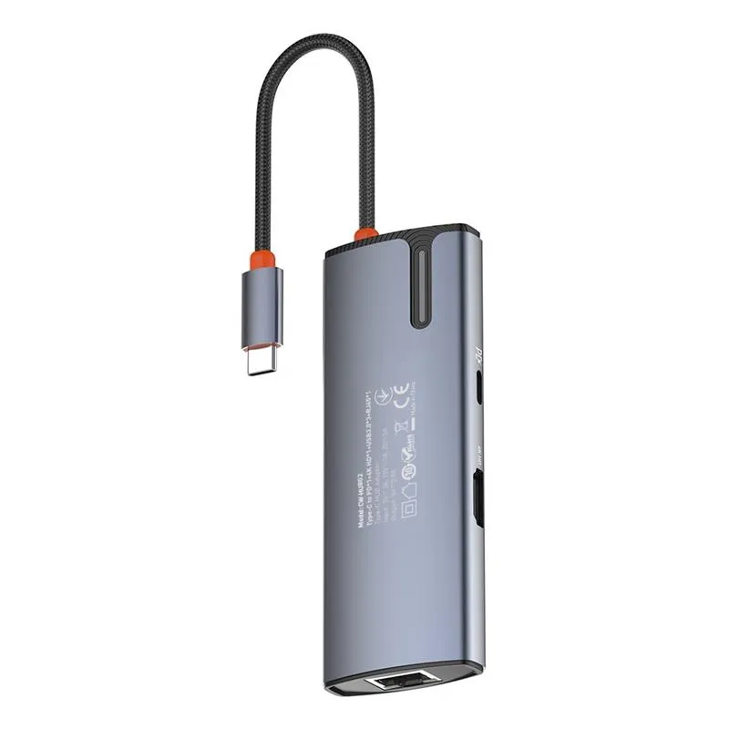 Док-станція СolorWay USB-C 6-в-1 Type C PD 100W/USB3.0х3/HDMI 4К/RJ45 (CW-HUB02) - мініатюра 8