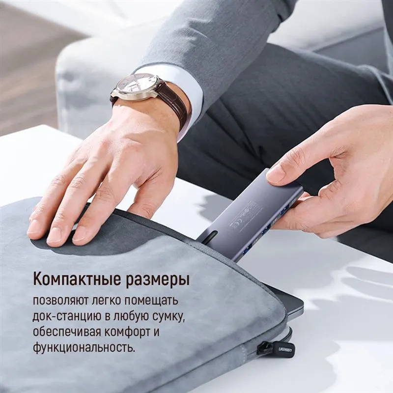 Док-станція СolorWay USB-C 6-в-1 Type C PD 100W/USB3.0х3/USB2.0/RJ45 (CW-HUB03) - мініатюра 20