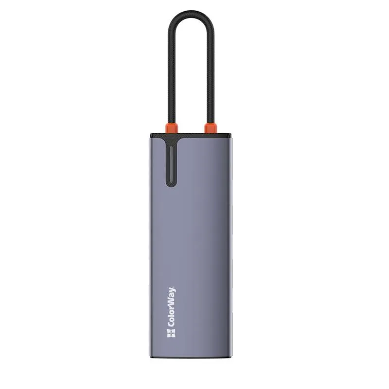 Док-станція СolorWay USB-C 6-в-1 Type C PD 100W/USB3.0х3/USB2.0/RJ45 (CW-HUB03) - мініатюра 5
