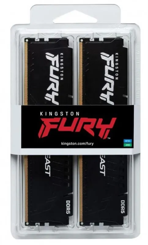 Модуль пам`яті DDR5  2x16GB/6000 Kingston Fury Beast Black (KF560C36BBE2K2-32) - мініатюра 3