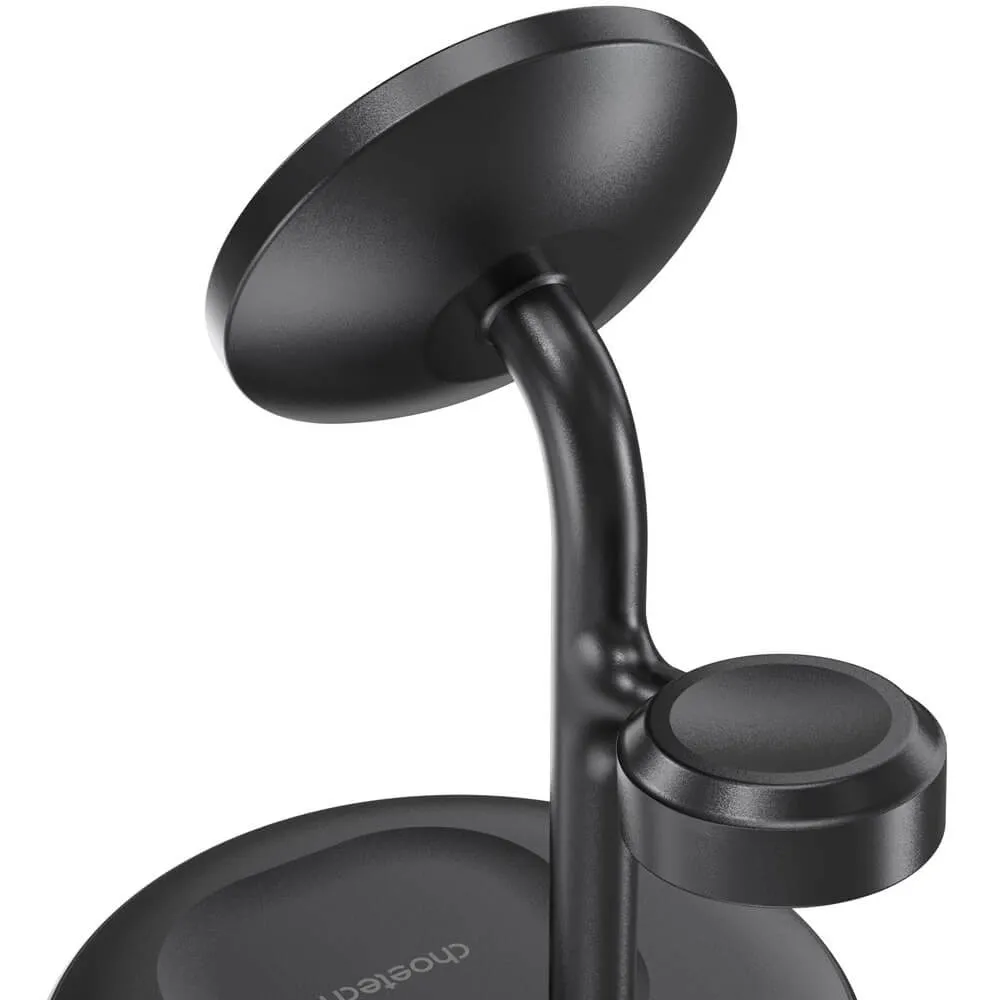 Магнітний бездротовий зарядний пристрій Choetech T585-F 3in1 Magnetic wireless charger station for Apple (T585-F-101CCBK) - мініатюра 2