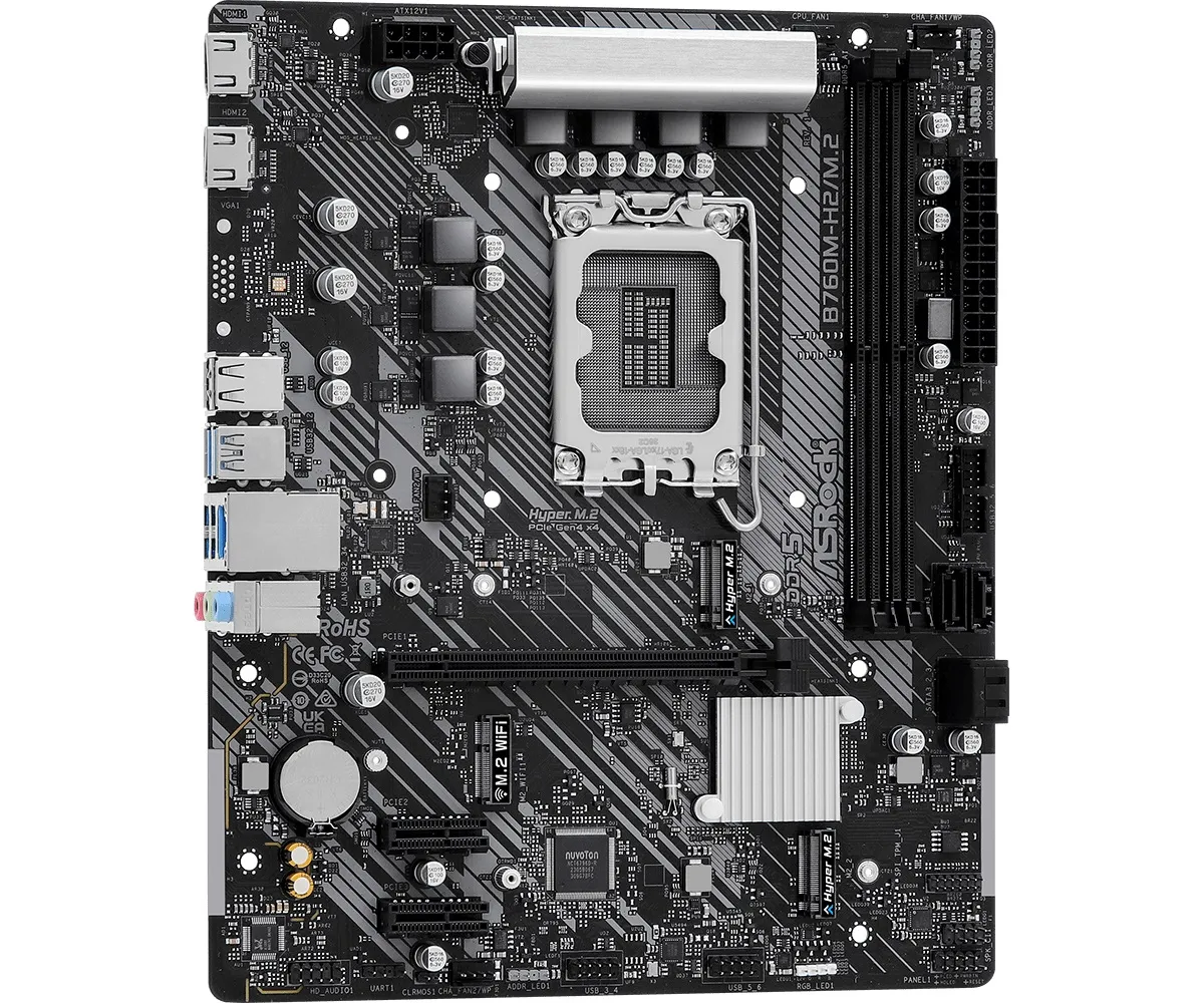 Материнська плата ASRock B760M-H2/M.2 Socket 1700 - мініатюра 3
