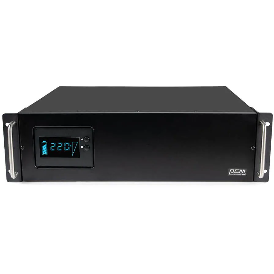 Джерело безперебійного живлення Powercom KIN-2200AP RM, 1760 Вт, 8хIEC, AVR, LCD (10700134) - мініатюра 4