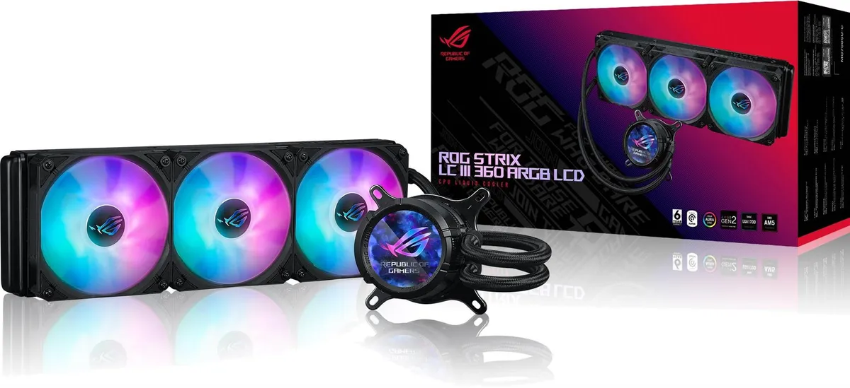 Система водяного охолодження Asus ROG Strix LC III 360 ARGB LCD (90RC00W1-M0UAY0) - мініатюра 3