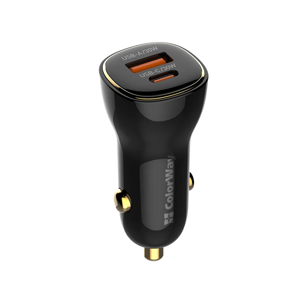 Автомобільний зарядний пристрій ColorWay Power Delivery Port PPS USB (USB-A + USB-C, 60W) Black (CW-CHA046PD-BK) - мініатюра 2