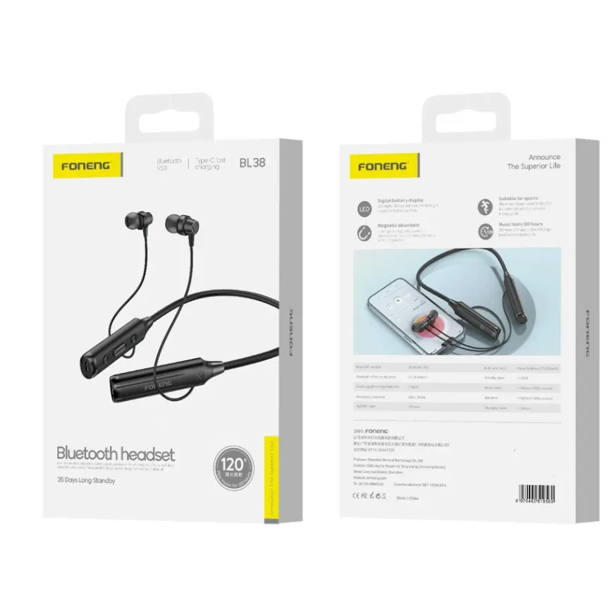Bluetooth-гарнітура Foneng Neckband Sport (BL38) - мініатюра 2