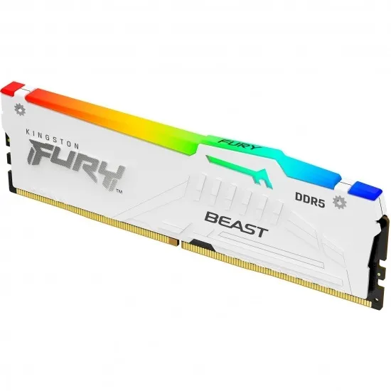 Модуль пам`ятi DDR5 32GB/5600 Kingston Fury Beast RGB EXPO White (KF556C36BWEA-32) - мініатюра 2