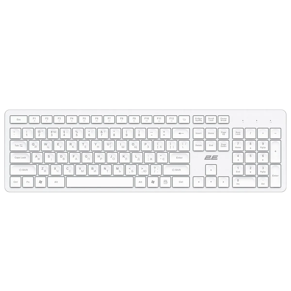 Клавіатура бездротова 2E KS260 WL EN/UKR White (2E-KS260WWH_UA) - мініатюра 9