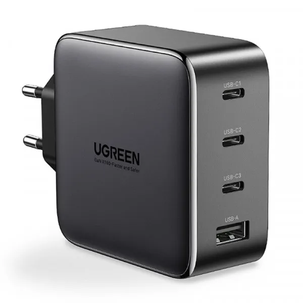 Зарядний пристрій Ugreen CD226 3xUSB 100W (3xUSB-C + USB-A) Black (40747) - зображення 1