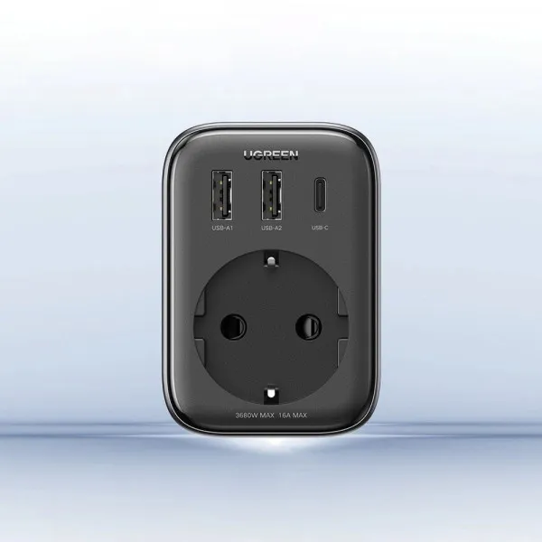 Зарядний пристрій Ugreen CD314 30W Outlet Extender (2хUSB-A+USB-C) Black (90613) - мініатюра 6