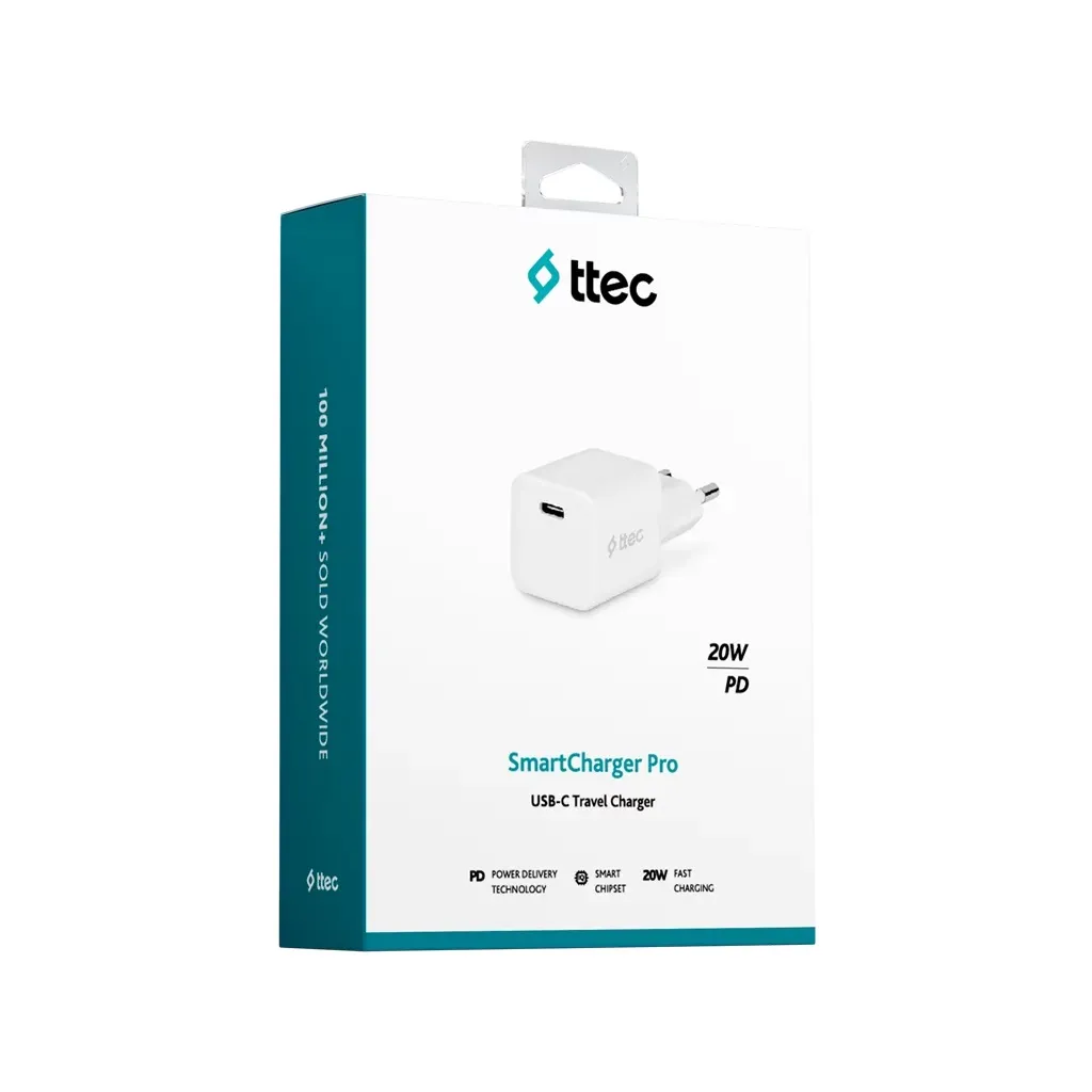 Мережевий зарядний пристрій Ttec SmartCharger USB-C /20Вт White (2SCP01B) - мініатюра 5