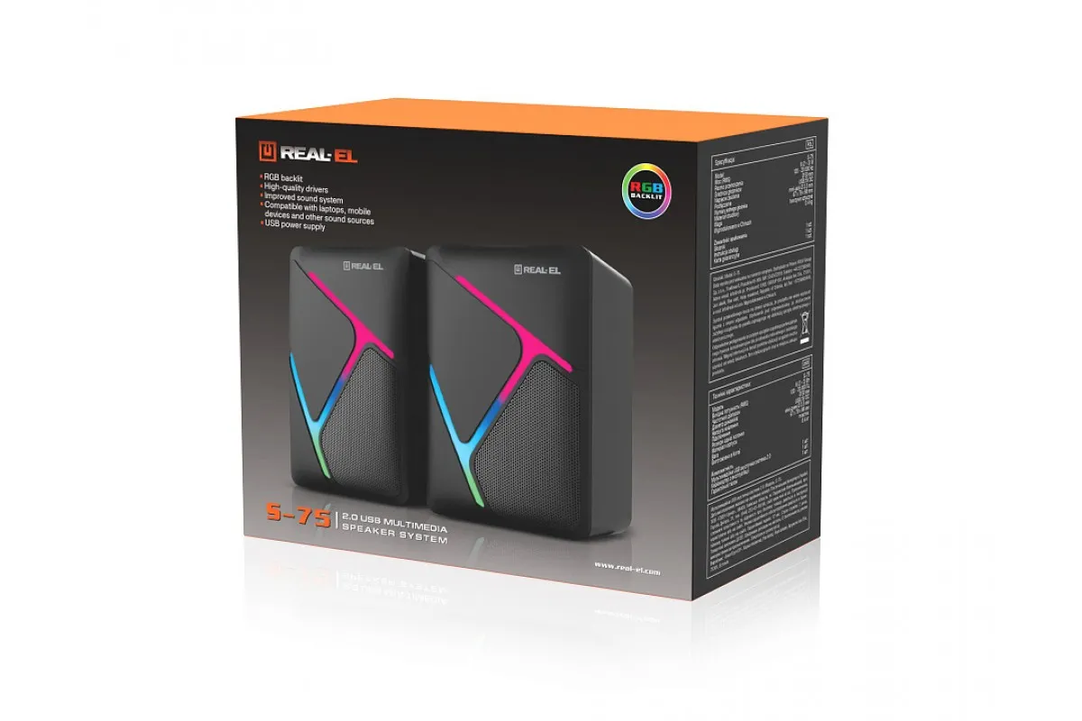 Акустична система REAL-EL S-75 Black - мініатюра 5