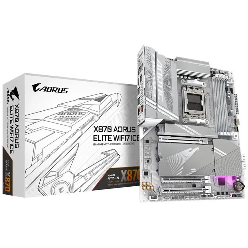Материнська плата Gigabyte X870 Aorus Elite WiFi7 Ice Socket AM5 - мініатюра 5