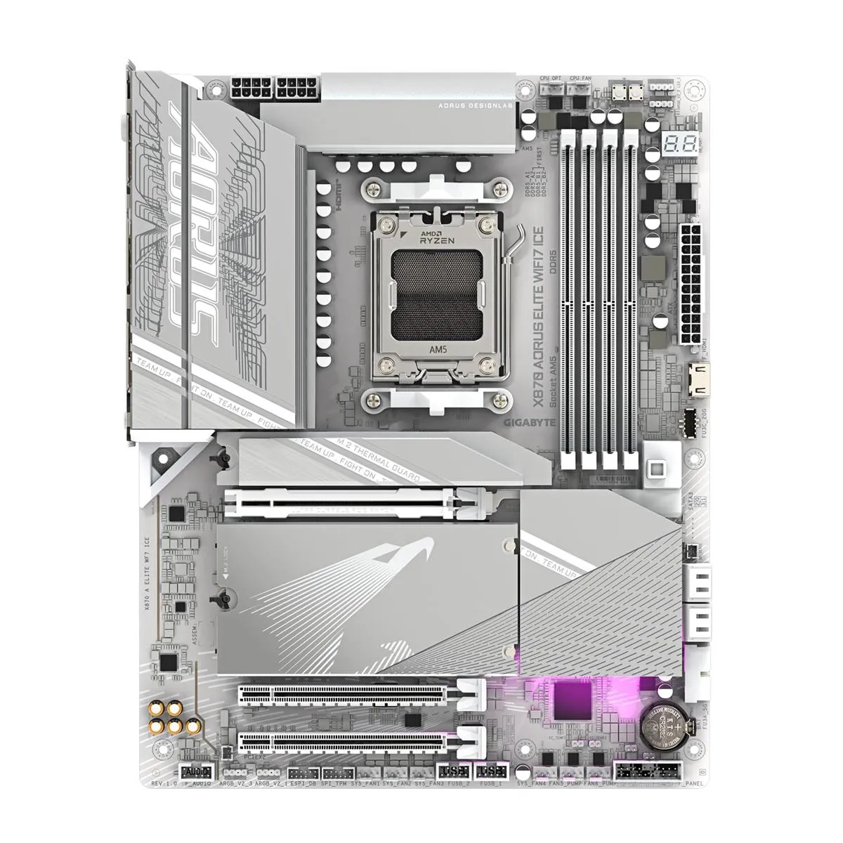 Материнська плата Gigabyte X870 Aorus Elite WiFi7 Ice Socket AM5 - мініатюра 7