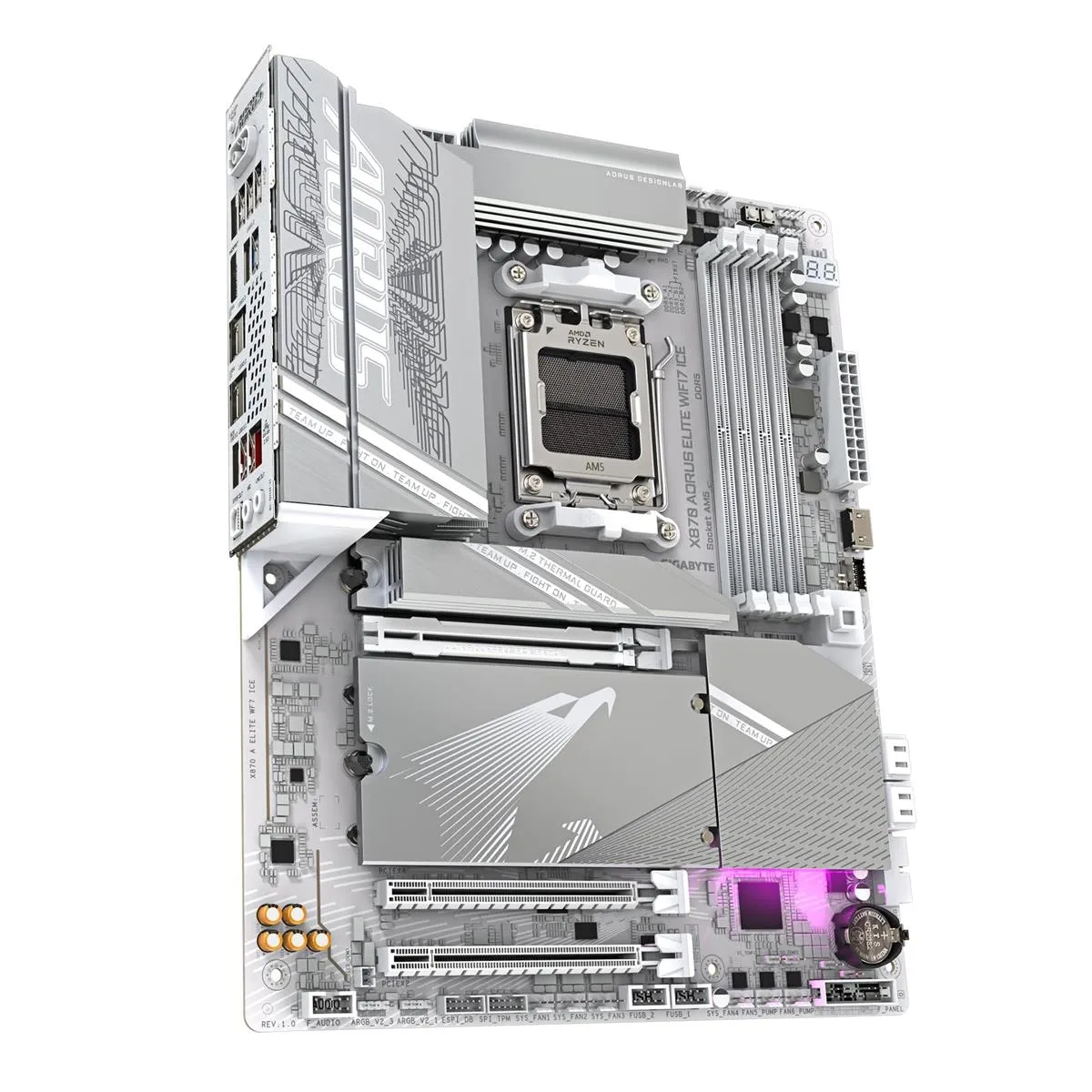 Материнська плата Gigabyte X870 Aorus Elite WiFi7 Ice Socket AM5 - мініатюра 8