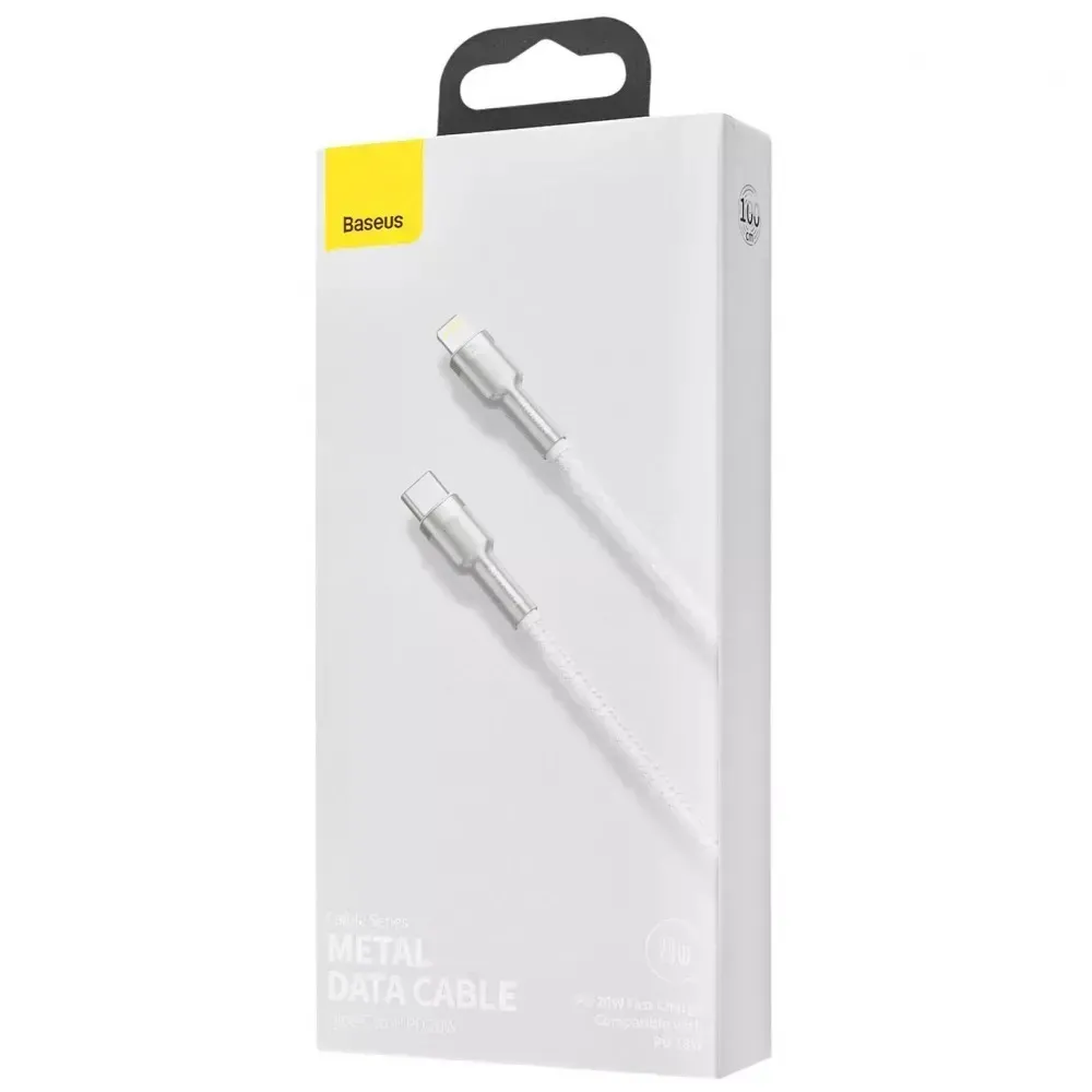Кабель Baseus Cafule Metal USB Type-C-Lightning, 20W, 1м Black (6953156202061) - мініатюра 2