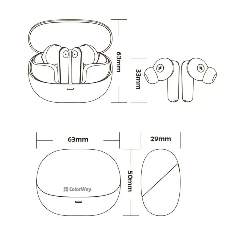Bluetooth-гарнітура СolorWay Slim TWS-1 Earbuds Long Life Beige (CW-TWS1BE) - мініатюра 12
