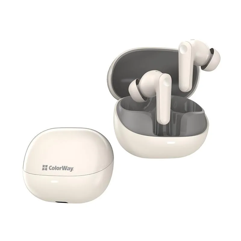 Bluetooth-гарнітура СolorWay Slim TWS-1 Earbuds Long Life Beige (CW-TWS1BE) - мініатюра 3