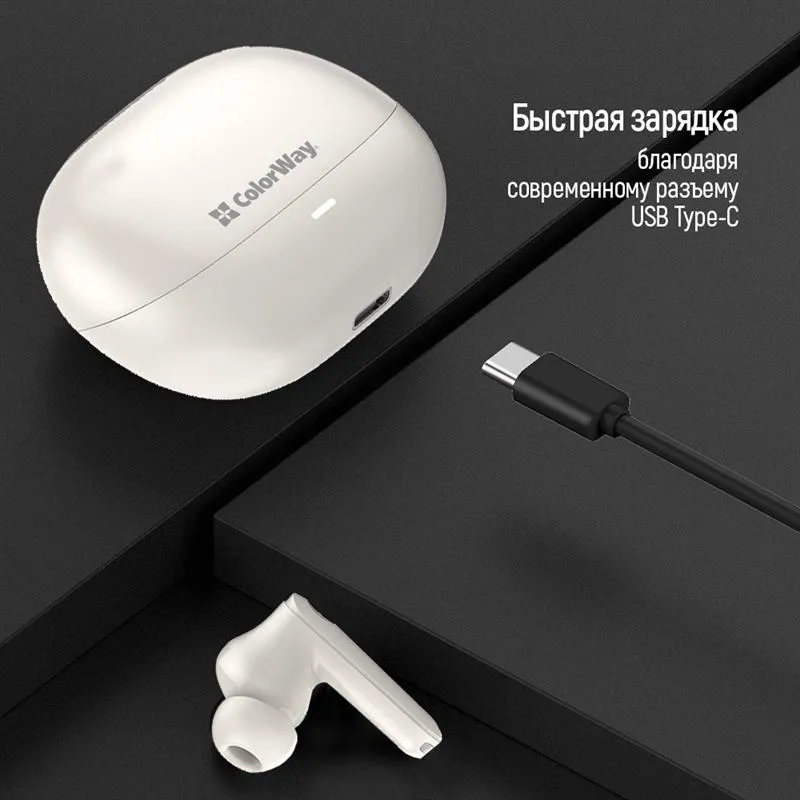 Bluetooth-гарнітура СolorWay Slim TWS-1 Earbuds Long Life Black (CW-TWS1BK1) - мініатюра 10