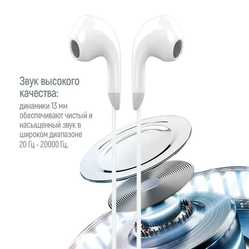 Гарнітура СolorWay 3.5 mm Wired Earphone Sound Wave White (CW-WD04WT) - мініатюра 3