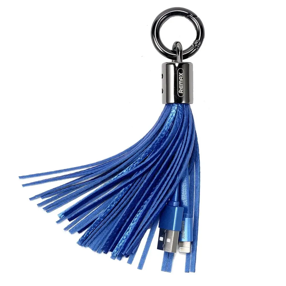 Кабель Remax RC-053i Tassel Ring USB - Lightning (M/M), 0.15 м, Blue (6954851260165) - зображення 1
