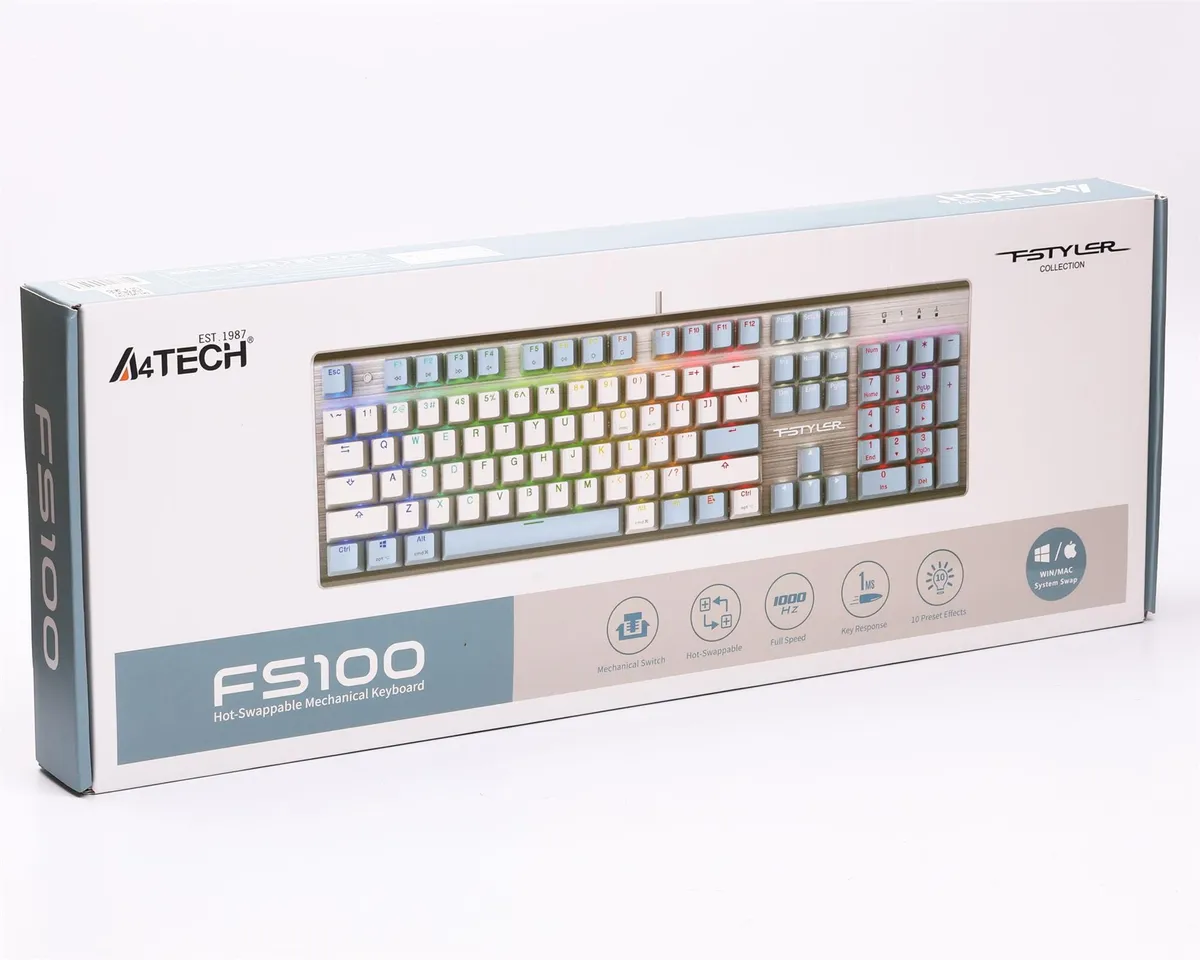 Клавіатура A4Tech Fstyler FS100 Icy Blue - мініатюра 10
