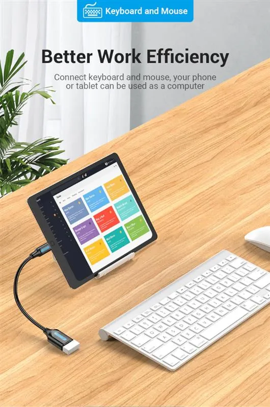 Кабель Vention USB 3.1 Type-C - OTG USB3.0 AF, 0.15 m, Black (CCVBB) - мініатюра 6