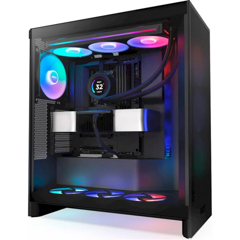 Корпус NZXT H7 Flow RGB Black (CM-H72FB-R1) без БЖ - мініатюра 9