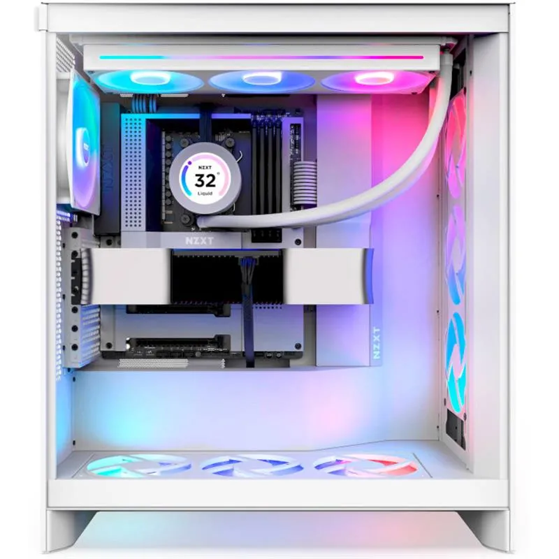 Корпус NZXT H7 Flow RGB White (CM-H72FW-R1) без БЖ - мініатюра 6
