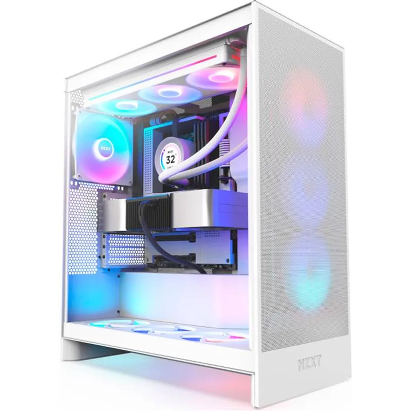 Корпус NZXT H7 Flow RGB White (CM-H72FW-R1) без БЖ - мініатюра 9