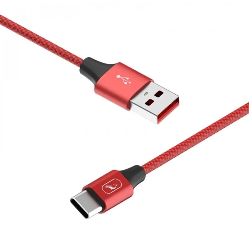 Кабель SkyDolphin S55T Neylon USB - USB Type-C (M/M), 1 м, Red (SDUSB-000437) - мініатюра 2