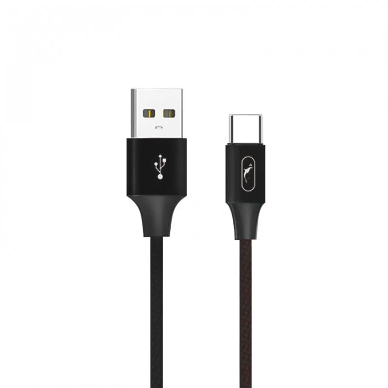 Кабель SkyDolphin S55T Neylon USB - USB Type-C (M/M), 1 м, Black (SDUSB-000436) - зображення 1