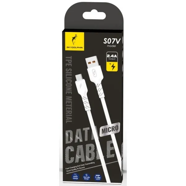 Кабель SkyDolphin S07V TPE High Elastic Line USB - micro USB (M/M), 1 м, White (SDUSB-000597) - мініатюра 2