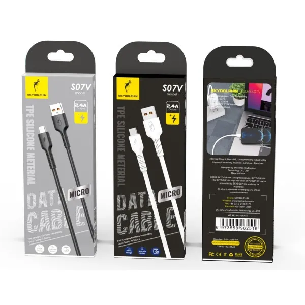 Кабель SkyDolphin S07V TPE High Elastic Line USB - micro USB (M/M), 1 м, White (SDUSB-000597) - мініатюра 4