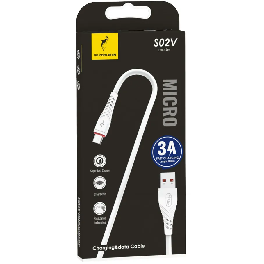 Кабель SkyDolphin S02V USB - micro USB (M/M), 1 м, White (SDUSB-000590) - зображення 1