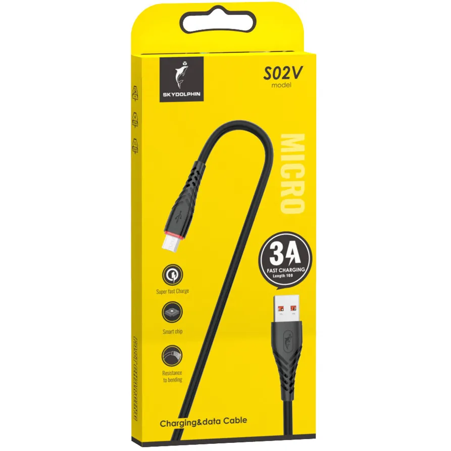 Кабель SkyDolphin S02V USB - micro USB (M/M), 1 м, Black (SDUSB-000591) - зображення 1