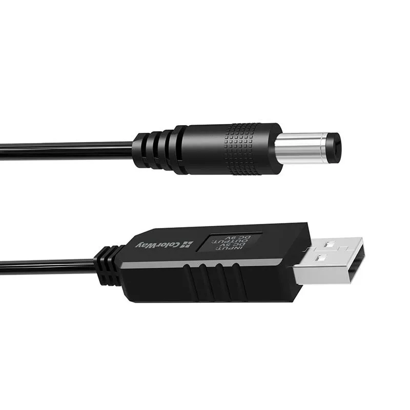 Кабель ColorWay для роутера 9V (USB -DC 5.5х2.5mm) 1 м, Black (CW-CBUD066-BK) - мініатюра 2
