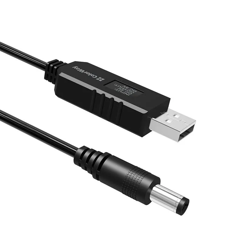 Кабель ColorWay для роутера 9V (USB -DC 5.5х2.5mm) 1 м, Black (CW-CBUD066-BK) - мініатюра 4